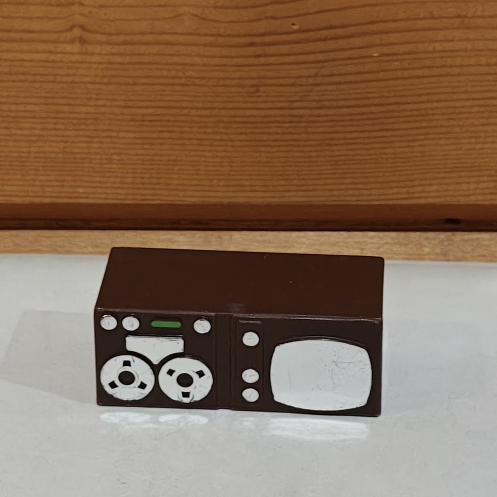 Vintage Doll House Furniture RARE TAPE RECORDER  Brown Plastic‎